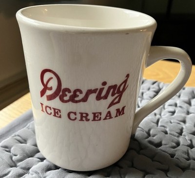 Vintage Syrakus Porzellan Kaffeebecher Hirsch Eis Logo. Maine Werbung