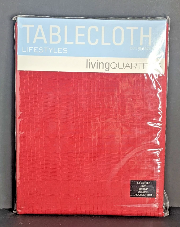 Mantel Oblongo Rojo Estilos de Vida Liberación del Suelo 60" X 84" NUEVO PAQUETE Foto 4 de 4