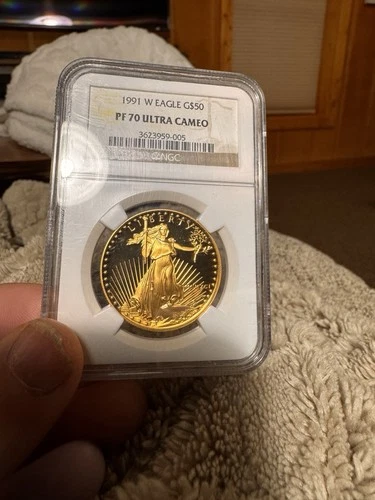 1991 W $50 1 oz Gold American Eagle Proof Coin NGC PF70 ULTRA CAMEO