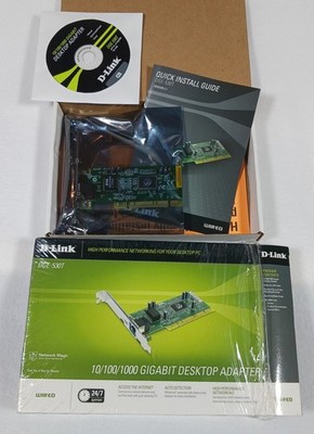 D-Link DGE-530T 10/100/1000 Gigabit Desktop Network Adapter PCI NIC New Open Box
