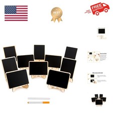 10 Pack Mini Chalkboards Signs with Easel Stand, Small Rectangle Chalkboards ...