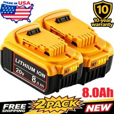 2Pack 8.0AH For DeWalt DCB205-2 20V 20 Volt Max XR Lithium Ion Battery DCB206-2