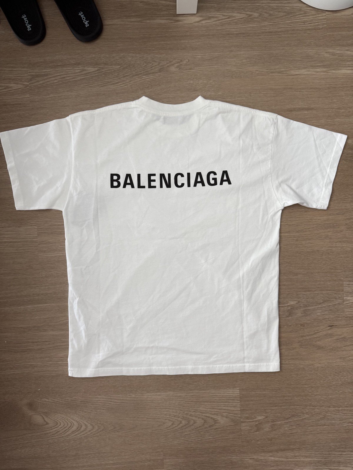 Balenciaga Men's Medium Cotton Logo Print Shirt Authentic