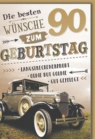 90. Geburtstag GlüCkwunschkarte Mit Umschlag Oldtimer Langstreckenerprobt