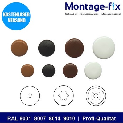 Abdeckkappen Torx / Pozidriv / Stift - Zierkappe Blindkappe Schraubenkappe Kappe
