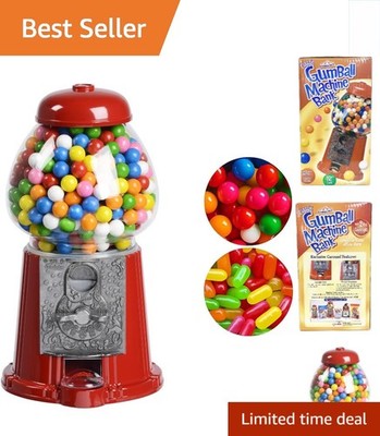 Red Classic Gumball Bank, 12 Inch - Accepts US Coins, Fun and Functional!