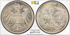 1915 D GERMANY - EMPIRE SILVER 1 MARK. PCGS MS66. Ex ALMER H. ORR III COLLECTION