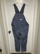 Round House Men's Striped Overalls 42x34. Preowned VGC. USA Made.