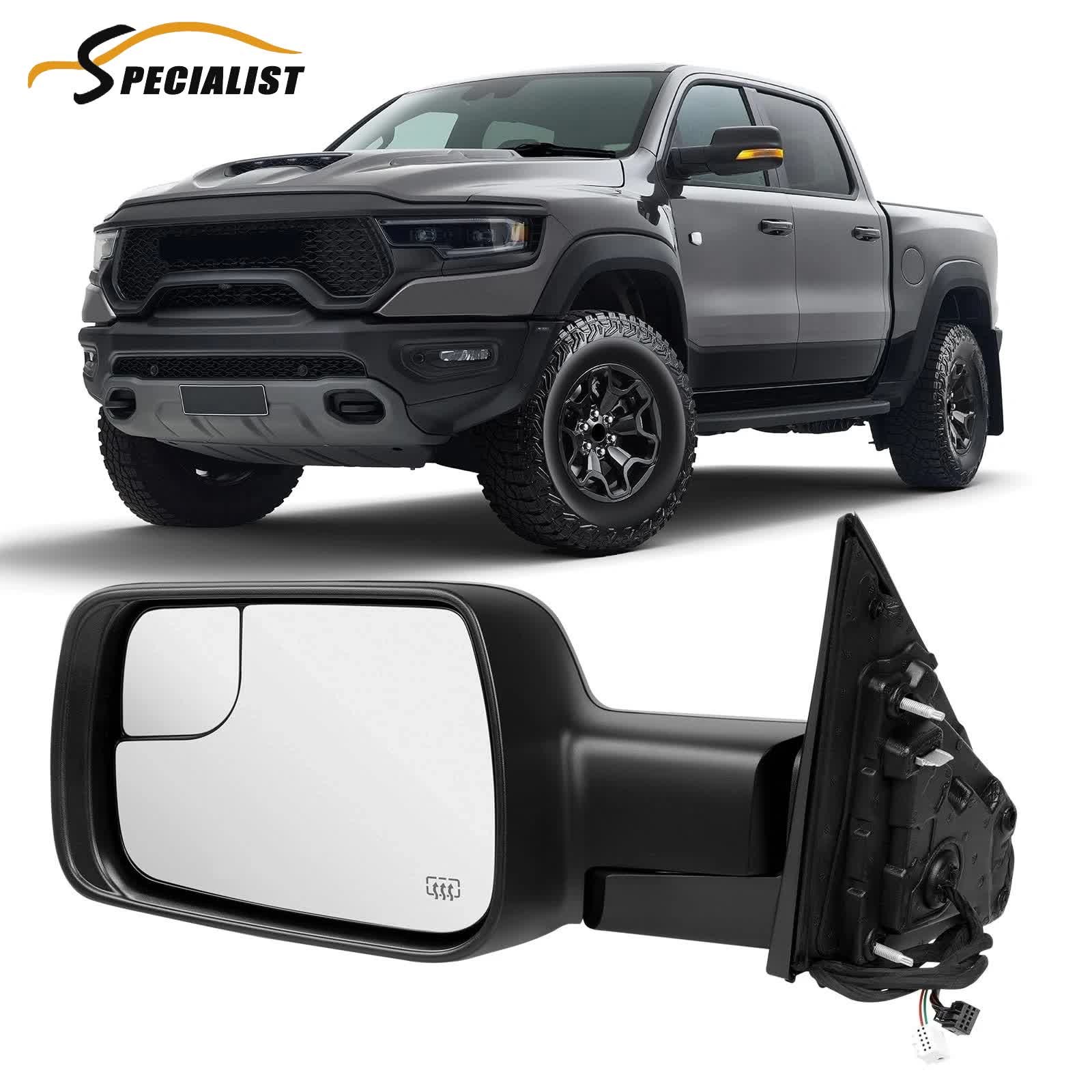 10-Pins Black Left Side Power Mirror Textured For 2019-2024 Ram 1500 68462769AB thumbnail 17