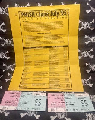 PHiSH Sugarbush VT 1995 - Ticket Stubs from 7/2 & 7/3 & Rare Summer Tour Flyer