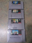 SNES - 4 Mario Game Lot - All Stars, World, Mario Kart And Missing