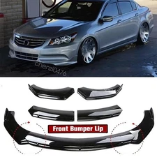For Honda Accord Front Bumper Cover Lip Splitter Spoiler Gloss Black Body Kit
