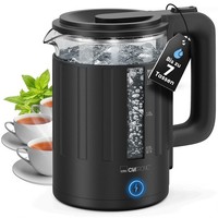 Clatronic WK 3837 G Glas Wasserkocher 1,7L 2200W Schwarz Bpa-Frei