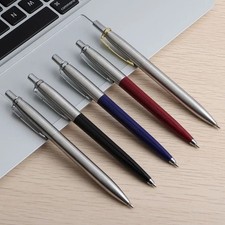 Blue & Chrome Metal Ballpoint Pen, Medium Point, Royal Blue Ink, New in Box