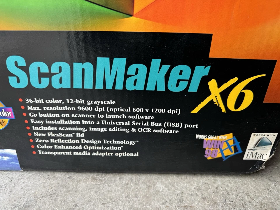 VINTAGE NOS MICROTEK SCANMAKER X6 - Color Document Flatbed Scanner - Image 3 of 4