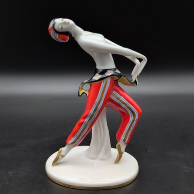Art Déco Goebel Exotische Tänzerin WG Krone alt Porzellan Figur selten 13,2 cm