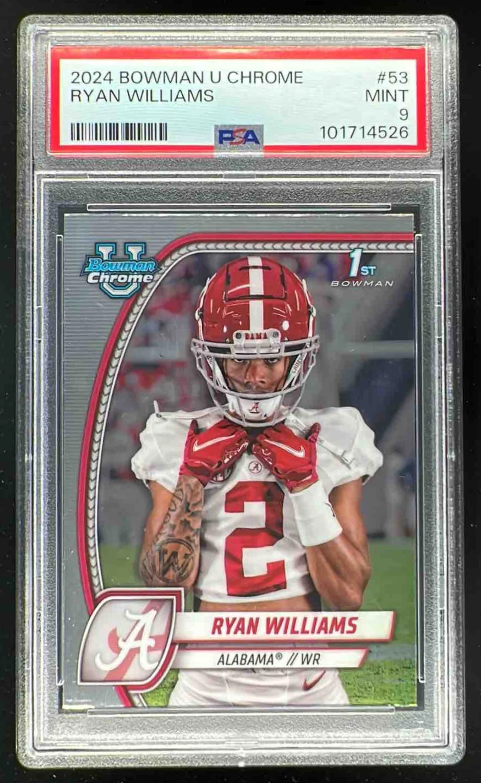 2024 Bowman Chrome University #53 Ryan Williams RC PSA 9