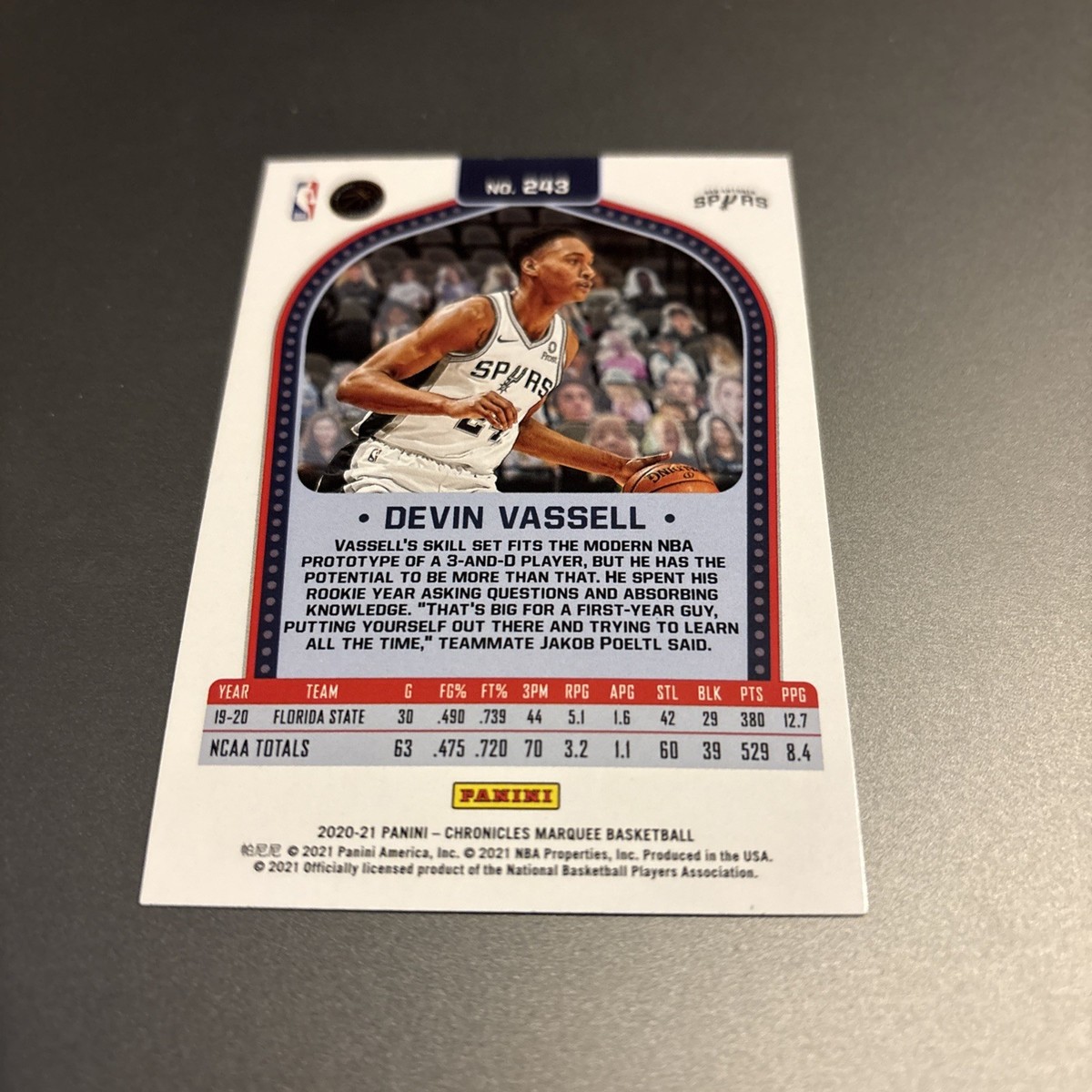 2020-21 Panini Chronicles - Marquee Devin Vassell #243 (RC) | eBay