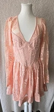 Bardot Ellie Lace Corset Dress Women's 8 Soft Pink Formal Wedding Spring NWT