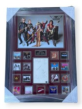 Aerosmith Autographed Band Cut Steven Tyler Joe Perry Joey Kramer +2 Framed BAS