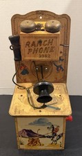 Vintage 1950s Cowboy Talking Ranch Phone 39R2 Gong Bell Toy Read