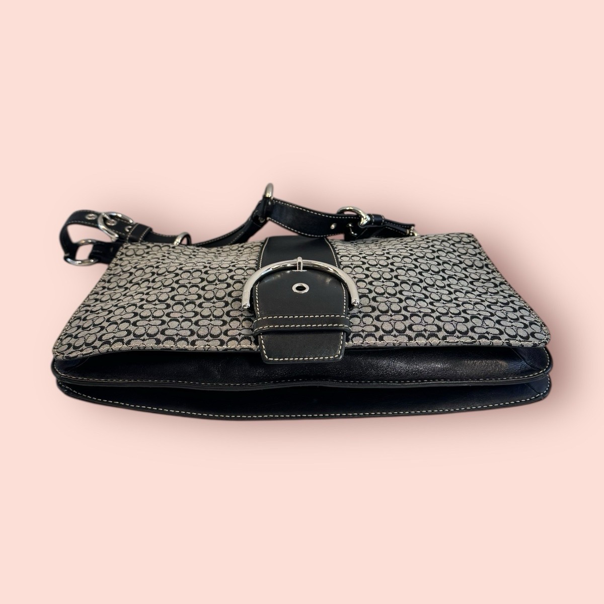 COACH Y2K Vintage Soho Mini Jacquard Logo Buckle Shoulder Bag 