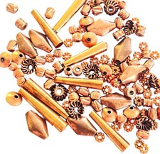 Copper Mixed Metal Spacer Beads Lot Loose Metallic Jewelry Making Findings