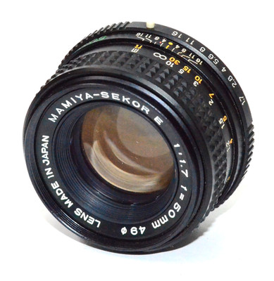 Mamiya-Sekor E 50mm f/1.7 49Ø Camera Lens Clean & Clear Lens. EX+++ Condition.