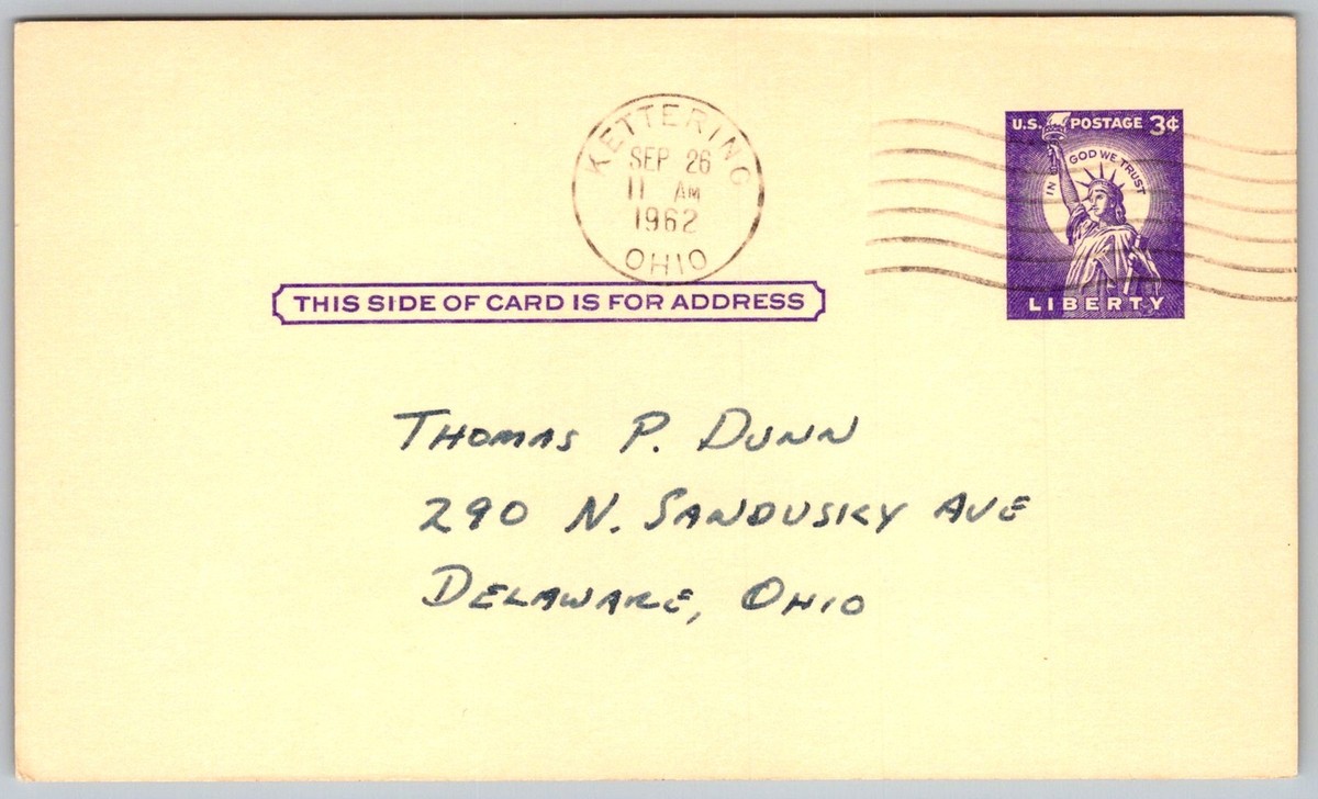 3*8様 Empire &Liberty Vtg Postcard Liberty 3c Stamp Kettering, OH 1960s | eBay
