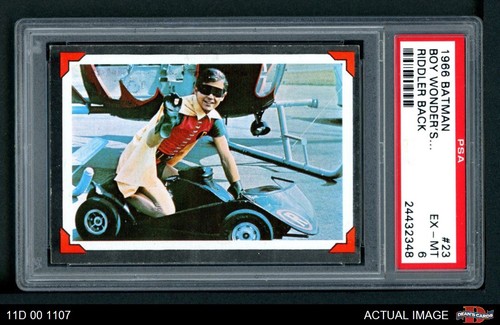 1966 Topps Batman Riddler Back #23 Boy Wonder's Bat-Cart — PSA 6