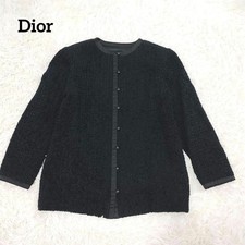 Dior Black SilkBlend NoCollar Jacket M Formal Used