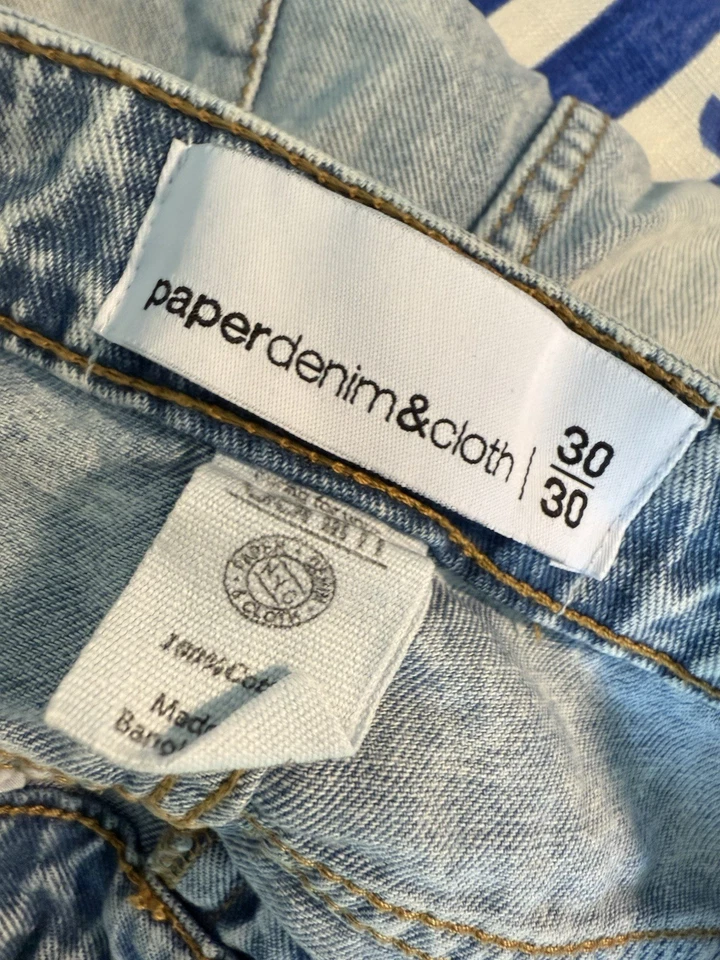 Paper Denim Cloth PD&C Jeans Men’s Straight Leg Taper Light Wash Denim Sz 30x30 - Image 4 of 4