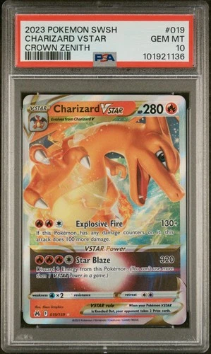 2023 POKEMON SWORD & SHIELD CROWN ZENITH #019 CHARIZARD VSTAR PSA 10