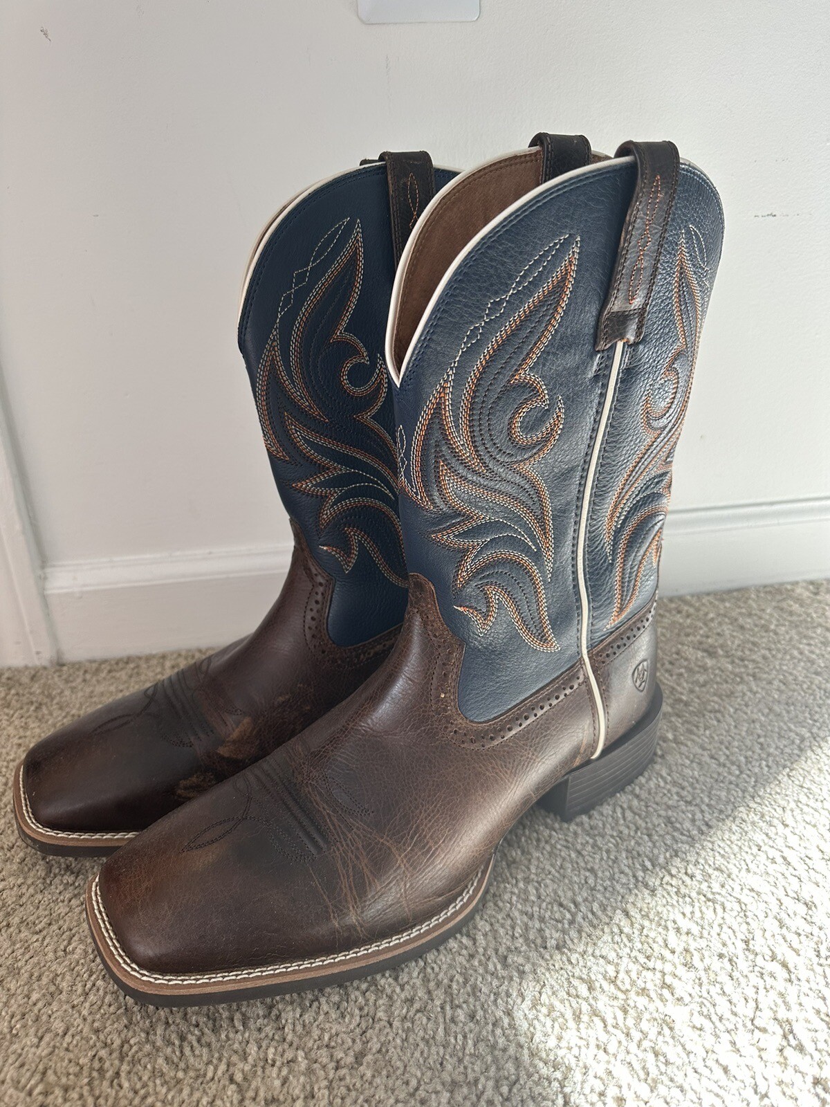 Ariat Men's Sport Knockout Wide Square Toe Western Boots 10033981 Size 12EE eBay