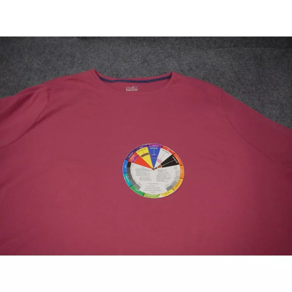 Croft & Barrow T-Shirt Plus Size 5X Solid Pink Classic Cotton Casual Basic Tee - Image 2 of 4