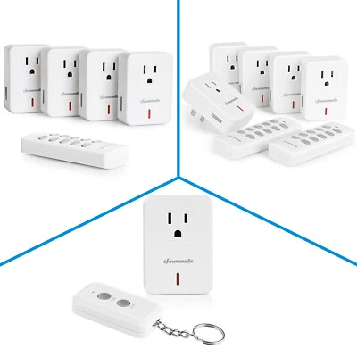 DEWENWILS Remote Control Outlet Plug Wireless On Off Power Switch White