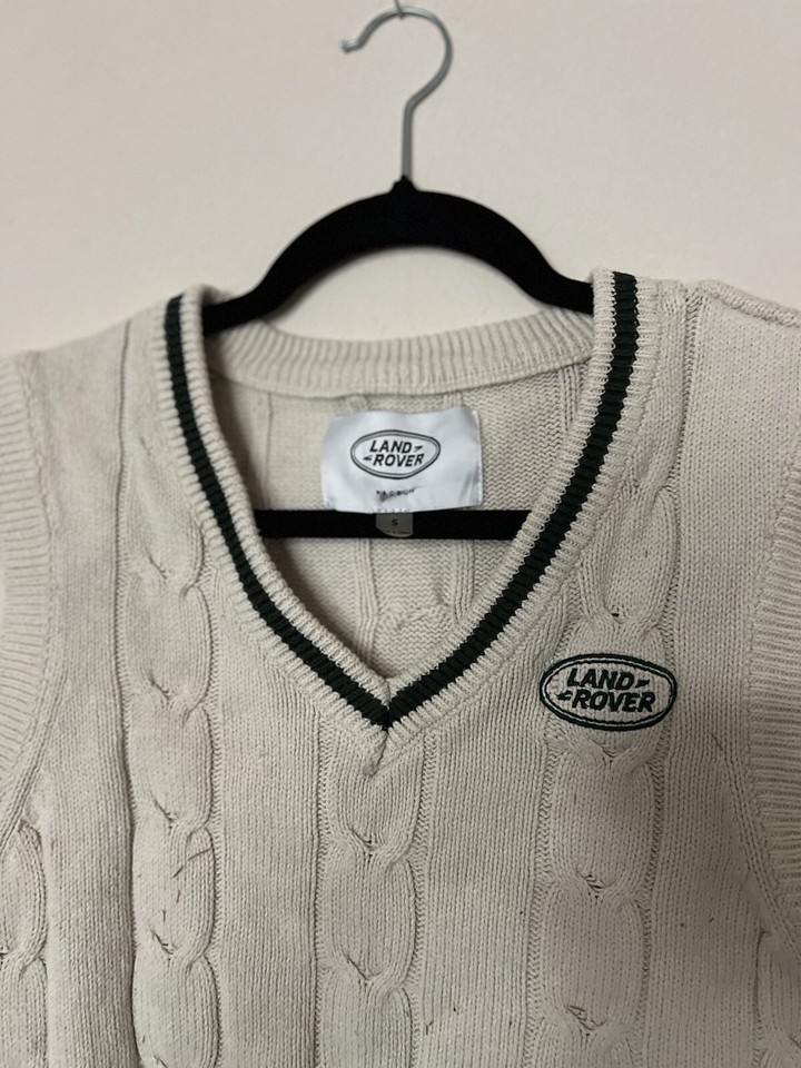 Land Rover V Neck Sweater cream Pacsun Size Small Crop Sweater | eBay