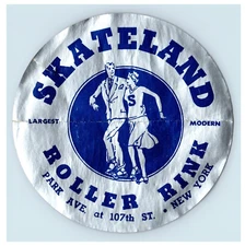 1930s-50s Skateland Rink Roller Skating Rink Label EVN5