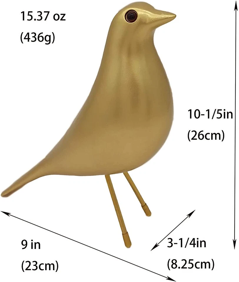 Escultura de pájaro dorado hogar pájaro decoración oficina casa escritorio adorno arte regalo Foto 2 de 4