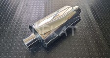 SILENZIATORE AUTO OVALE UNIVERSALE CENTRALE ACCIAIO INOX DIAMETRO Ø 76 MM L. 520