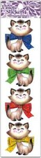 Violette Stickers 2 Sheets Cute Cats Kittens Large Colorful Bow Ties Smiles