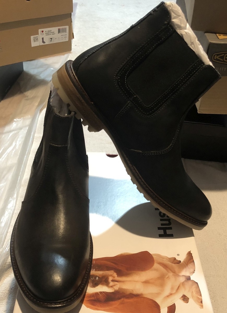 $140 NEW HUSH PUPPIES MENS BLACK LEATHER 10 BECK RIGBY  display picture 1