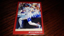 MITCH WEBSTER AUTOGRAPHED AUTHENTIC AUTO HAND SIGNED DODGERS BASEBALL CARD