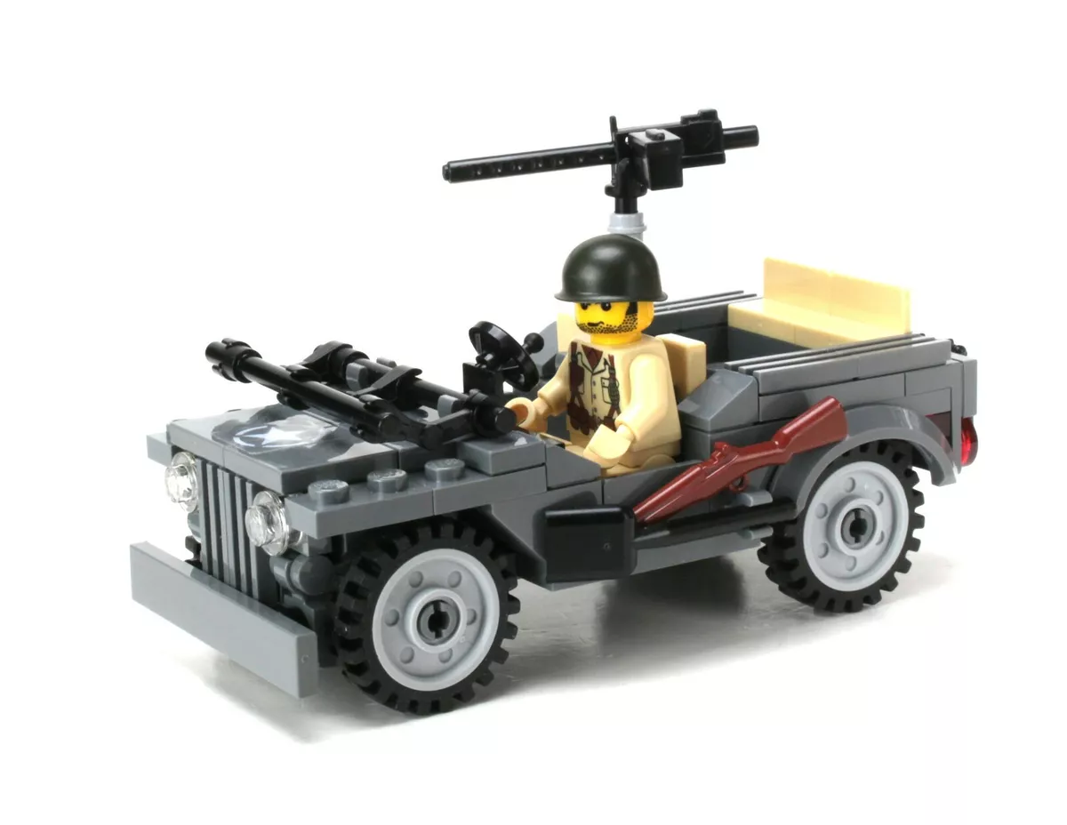 WW2 4 x 4 Utility Vehicle Army Custom Set made with real LEGO bricks Willys