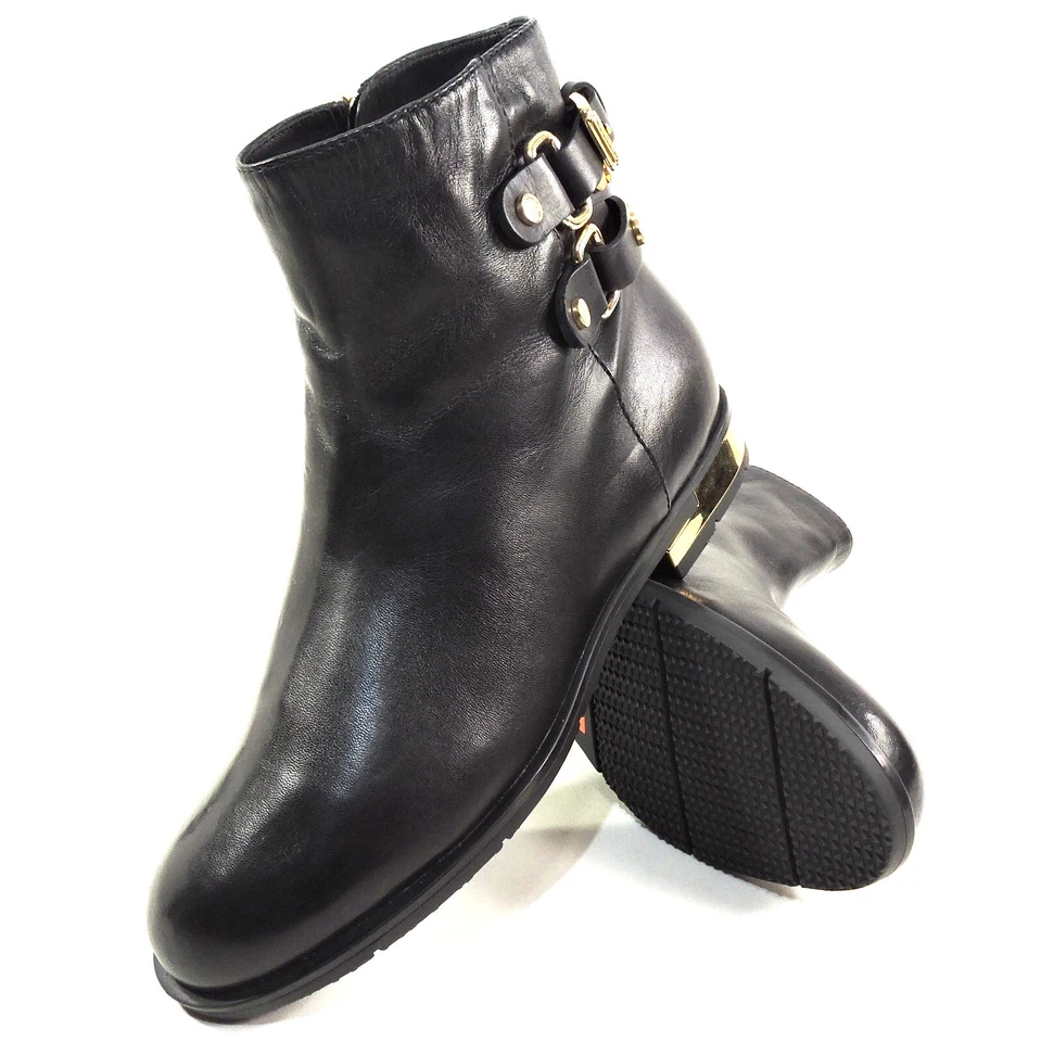 BOTÍN DE INVIERNO BALDININI 🇮🇹 MUJER NEGRO CUERO SUAVE CONFORT FORRO PIEL DE CORDERO Foto 4 de 4