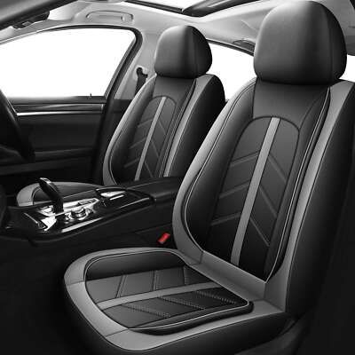 Luxury Black Grey PU Leather Front Car Seat Covers BMW X1 X2 X3 X4