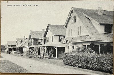 Madison Conneticut Webster Point Street View Vintage Photo Postcard