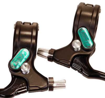 Dia-Compe Tech 77 BMX bicycle brake lever decals stickers (PAIR) ANODIZED GREEN
