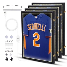 Jersey Frame, Jersey Shadow Box Display Case Jersey Frame Display Case w/LED 4PC