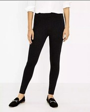 Ann Taylor LOFT Ponte Knit Leggings Ankle Length Stretch Pants Black Size Small